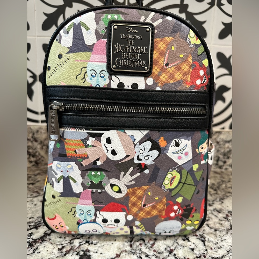 Loungefly Nightmare Before Christmas Chibi Characters Mini Backpack RARE